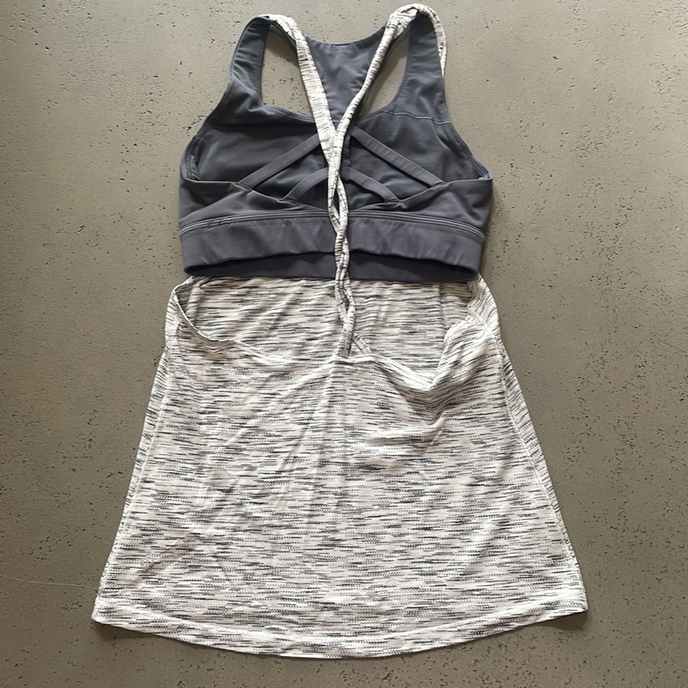 lululemon athletica Charcoal and Heathered White Tank Top